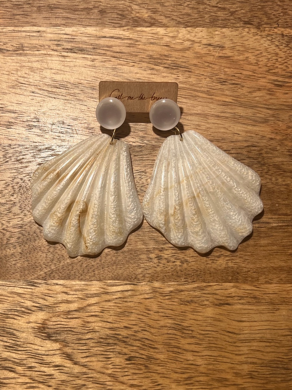 Call Me The Breeze Marbled Shell Statement Earrings